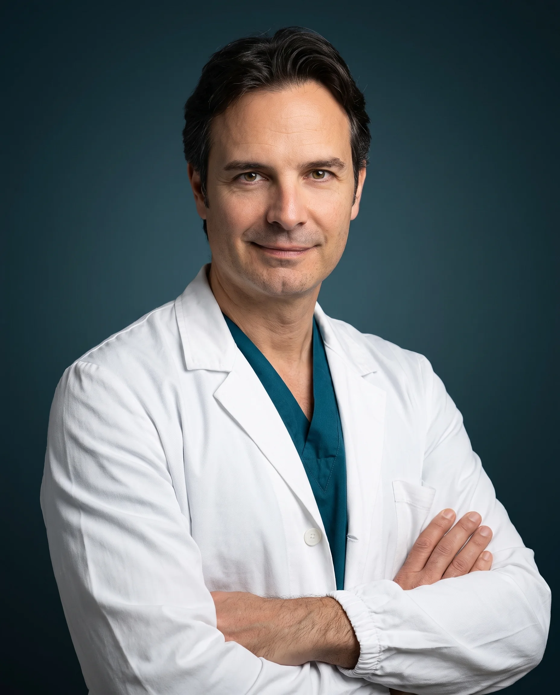 Il Dr. Antonio Amodeo in camice, ritratto professionale
